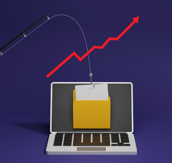 メールを捕まえようとする釣り竿